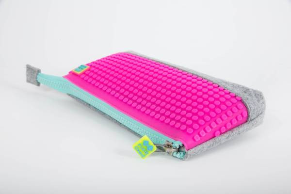 Trendbuzz | Pixie Schlampermäppchen grau / neon pink | PXA-01-W15