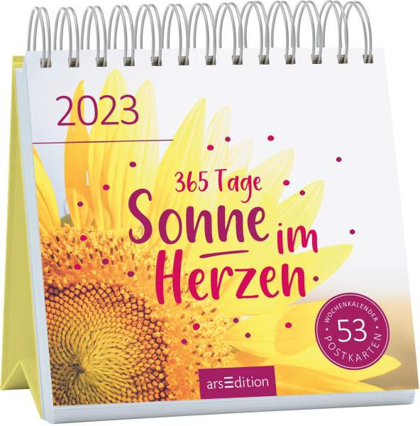 arsEdition | Postkartenkalender 365 Tage Sonne im Herzen 2023 | 