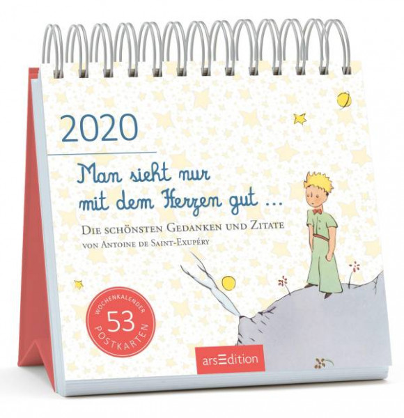 arsEdition | Postkartenkalender Man sieht nur mit dem Herzen gut ... 2020
