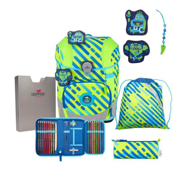 Schulranzen Set | ErgoFlex Tiny NEON Set | Neon Monster