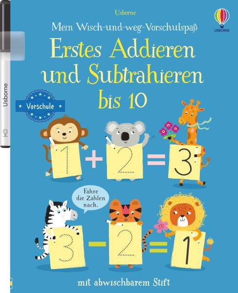 Usborne | Mein Wisch-und-weg-Vorschulspaß: Erstes Addieren und Subtrahieren bis 10 | 