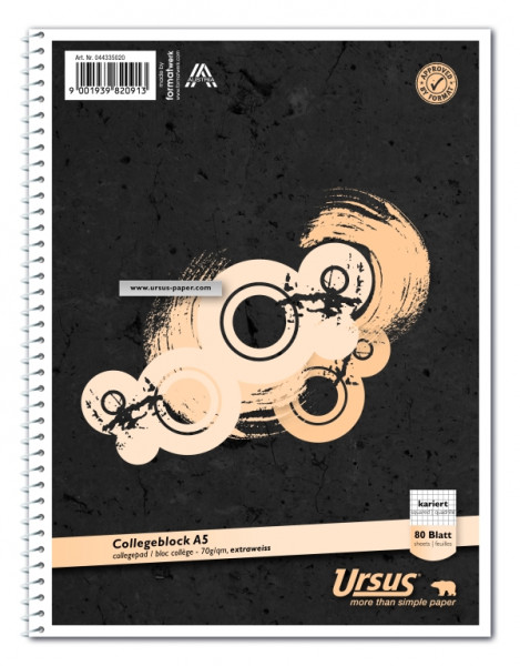 Ursus | Collegeblock A5 | kariert | 80 Blatt | 044335020