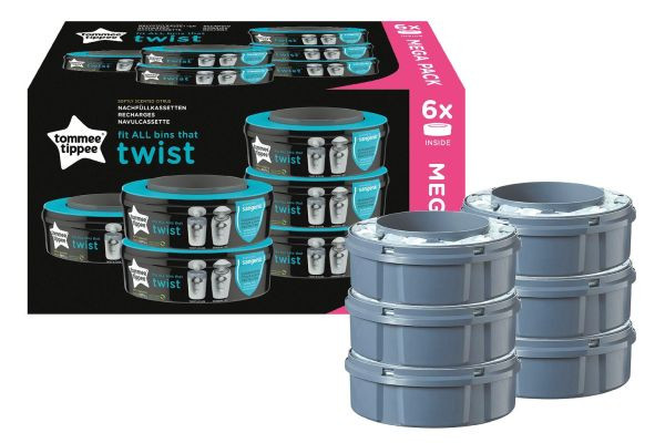 TOMMEE TIPPEE | Nachfüllkassette Twis &Click + Sangenic Tec Windeleimer | 6er Set