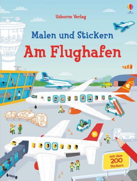 Usborne | Malen und Stickern: Am Flughafen