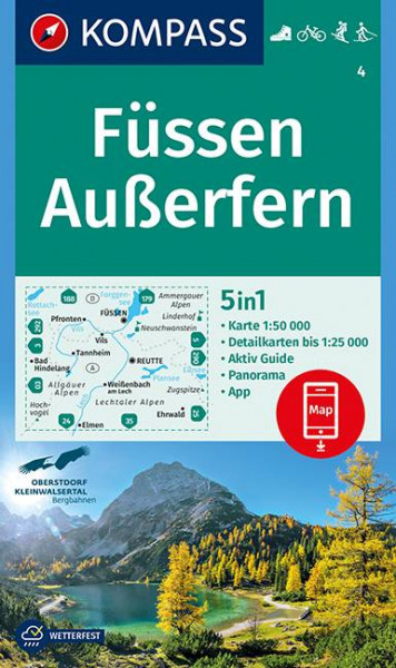 KOMPASS-Karten | KOMPASS Wanderkarte Füssen, Außerfern
