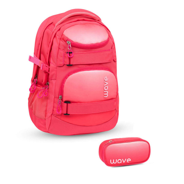Belmil | Wave Infinity Schulrucksack Set 2 tlg. "Ombre Coral Paradise" | 338-72/A /30-SET1