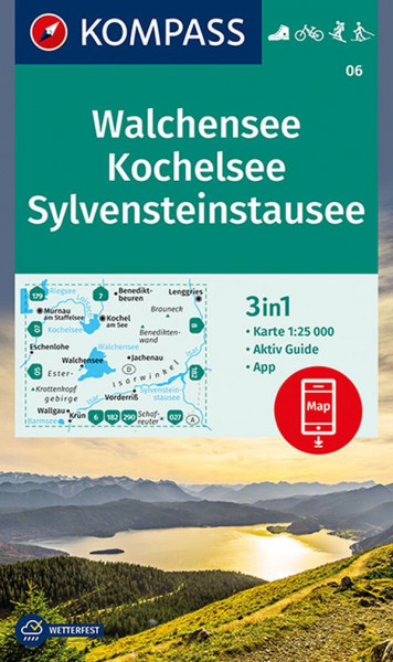 KOMPASS-Karten | Walchensee, Kochelsee, Sylvensteinstausee