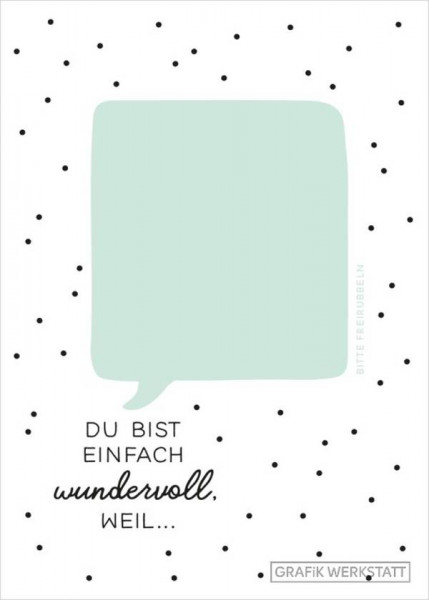 Grafik Werkstatt | Rubbel die Kart‘ Doppelkarte – Du bist einfach wundervoll, weil...