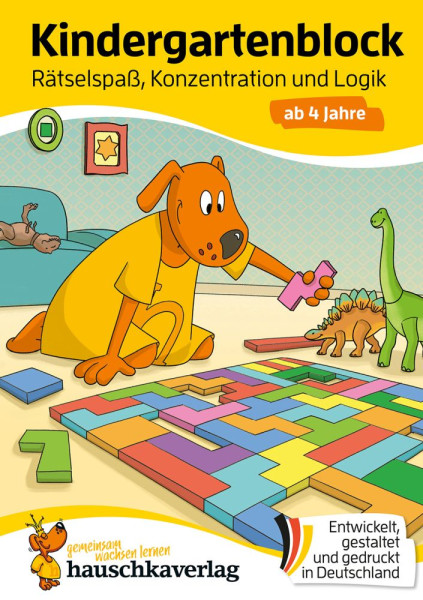 Hauschka Verlag | Kindergartenblock ab 4 Jahre – Rätsel-Spaß, Konzentration und Logik | Maier, Ulrike