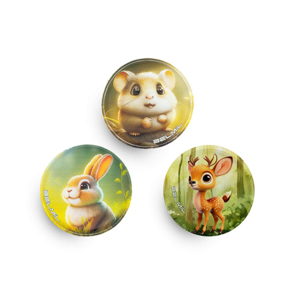 Belmil | Patches mit Klettverschluss Set 3-teilig- kompatibel mit Schulranzen Classy Plus/Smarty/Motion "Friends From The Forest" | 336/B6/83