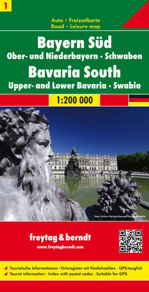 Freytag-Berndt und ARTARIA | Bayern Süd - Ober- und Niederbayern - Schwaben, Autokarte 1:200.000