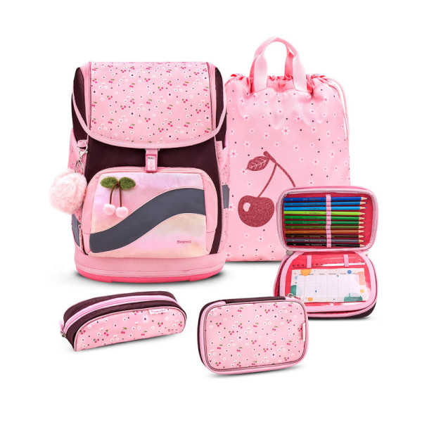 Belmil | Smarty Plus Premium Schulranzen Set 4-teilig "Cherry Blossom" | 405-51/P/S/5