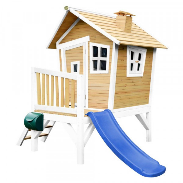 AXI | Robin Spielhaus Braun/Weiß - Blaue Rutsche