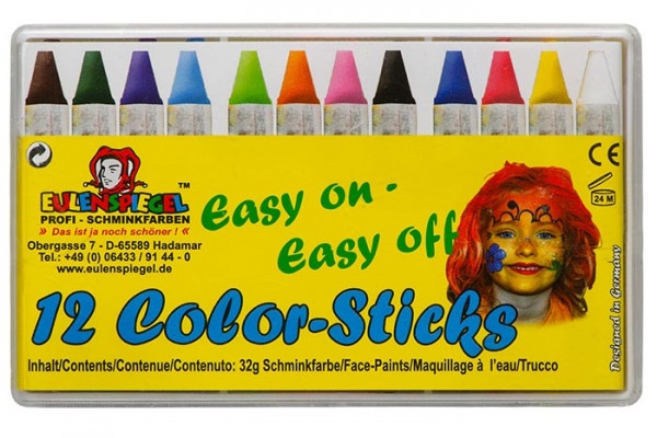Karnevalsschminke Color-Sticks 12 Stück | 626122
