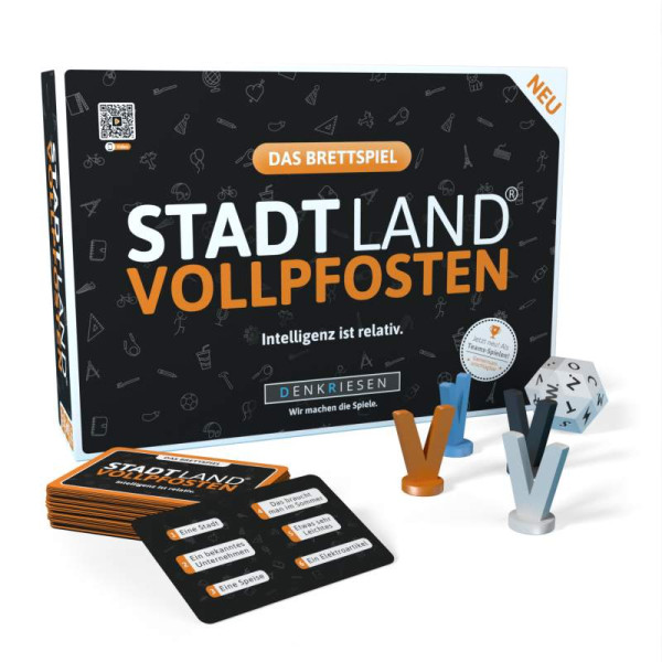 Denkriesen | STADT-LAND VOLLPFOSTEN® Brettspiel - "Intelligenz ist relativ." | SL4000