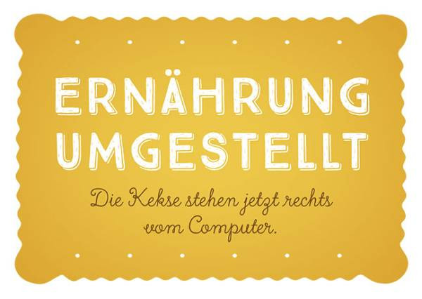 Rannenberg und Friends | Postkarte "Ernährung umgestellt"