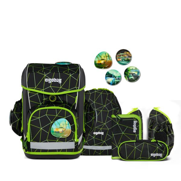 ergobag | Schulranzen Set | Cubo Light Set  | CyBär Race | 01300-90357-10