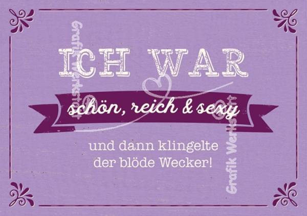 Grafik Werkstatt | Postkarte | Vintage | Ich war schön,reich&sexy