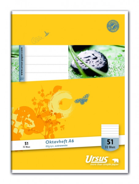 Ursus | Oktavheft A6 | Lin51 | 32 Blatt | 040632051
