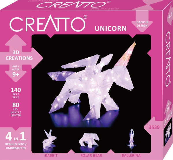 Creatto | Leuchtfigur | 3D Design-Deckenleuchte | Einhorn