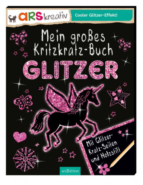 Ars Edition | Mein großes Kritzkratz-Buch Glitzer
