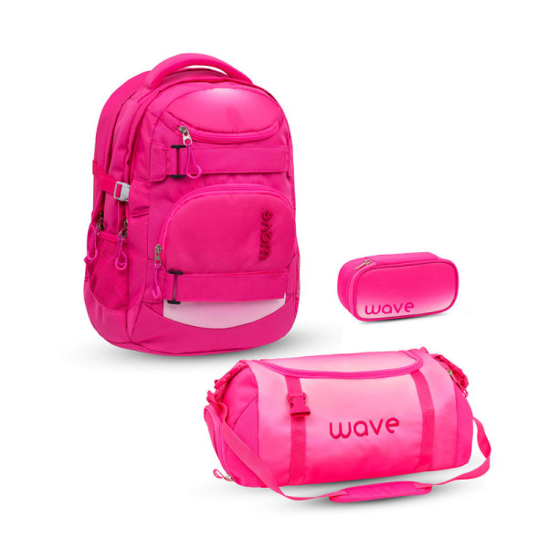 Belmil | Wave Infinity Schulrucksack Set 3 tlg. "Ombre Light Pink" | 338-72/A/39-SET2