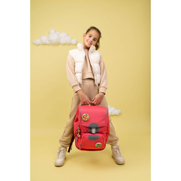 Belmil | Motion ergonomisches Schulranzen Set 5-teilig "Sweet Candy" aus recyceltem Material mit Brustgurt, Hüftgurt, Magnetverschluss, Patch Set 6 Stück | 405-74/S-27