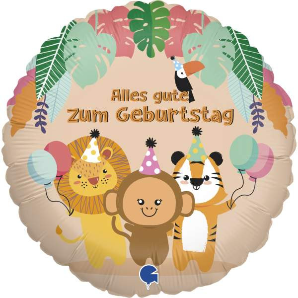 Karaloon | 1 Folienballon Alles Gute zum Geburtstag Tropische Tiere