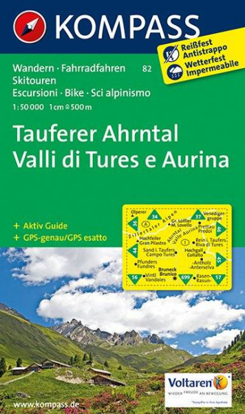 KOMPASS-Karten | Tauferer Ahrntal - Valle di Tures e Aurina