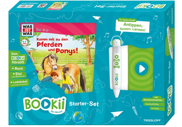 Tessloff Verlag Ragnar Tessloff GmbH & Co. KG | BOOKii Starterset WAS IST WAS Junior Komm mit zu den Pferden und Ponys! Buch + Hörstift