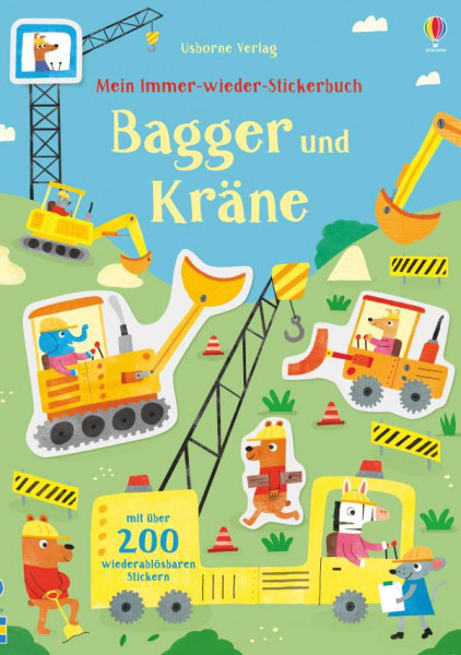 Usborne | Mein Immer-wieder-Stickerbuch: Bagger und Kräne