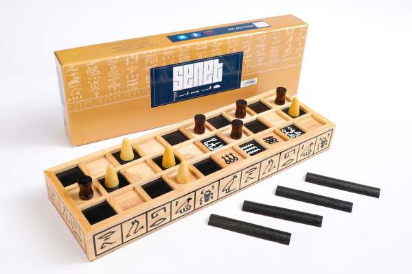 Rombol | Senet - Das Brettspiel der Pharaonen, ein ägyptisches Würfelspiel, Familienspiel, Gesellschaftsspiel aus Holz | 8974