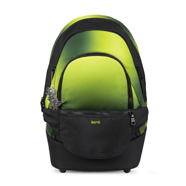 Belmil | 2-IN-1 Schultasche & Gürteltasche 2-teilig "Black Green" | 338-84/P/24