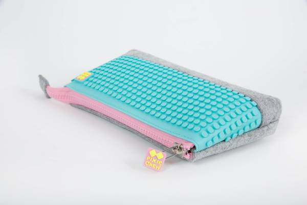 Trendbuzz | Pixie Schlampermäppchen grau / neon türkis | PXA-01-W0