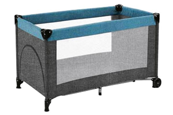 BABYPLUS Reisebett | LuccaPlus mit Räder | 125x65x77cm | mint +dunkelgrau