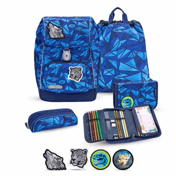 Belmil | Comfy Plus Premium Schulranzen Set 5-teilig "Glacier Blue" | 405-73/P/S/41