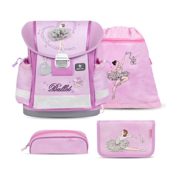 Belmil | Classy ergonomisches Schulranzen-Set 4-teilig "Ballerina Purple" mit Brustgurt | 403-13/AG/S-35