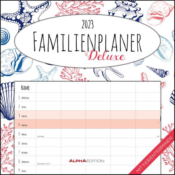 Neumann Verlage GmbH & Co. KG | Familienplaner Deluxe 2023 - Broschürenkalender 30x30 cm (30x60 geöffnet) - Kalender mit Platz für Notizen - 5 Spalten - Bildkalender - Wandkalender | 