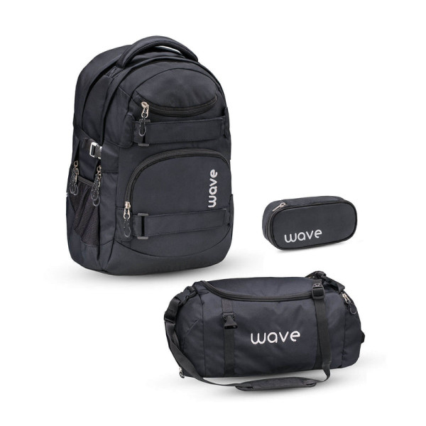 Belmil | Wave Infinity Schulrucksack Set 3 tlg. "Black" | 338-72/A/1-SET2