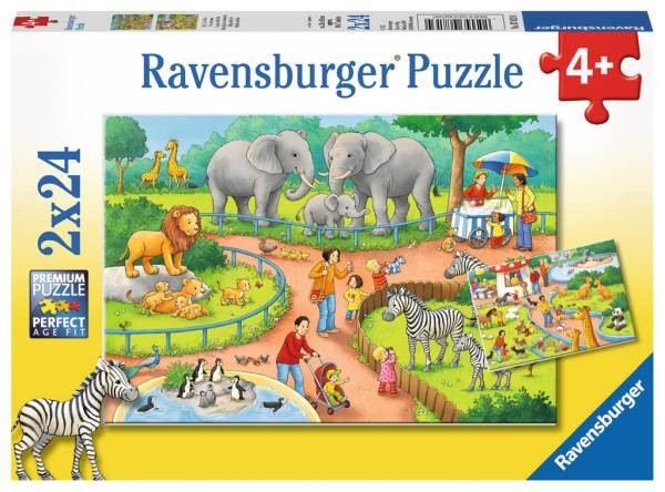 Ravensburger Puzzle | Ein Tag im Zoo | 2x24 Teile