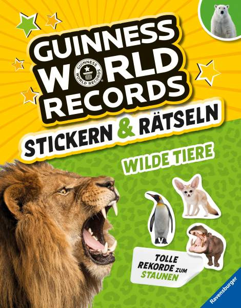Ravensburger Verlag GmbH | Guinness World Records Stickern und Rätseln: Wilde Tiere | Adler, Eddi; Richter, Martine