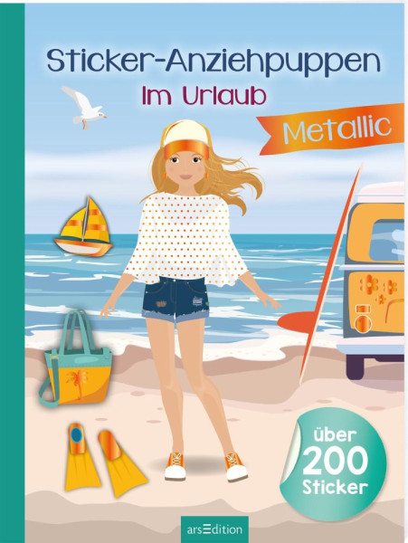 arsEdition | Sticker-Anziehpuppen Metallic – Im Urlaub | 