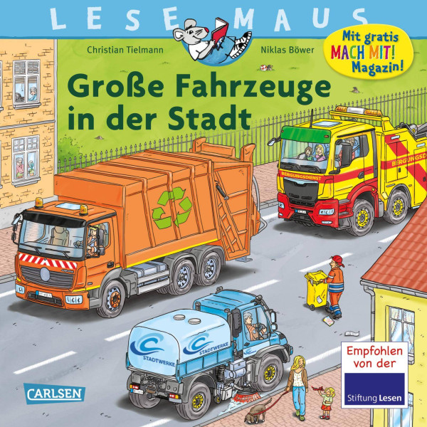 Carlsen | LESEMAUS 188: Große Fahrzeuge in der Stadt | Tielmann, Christian