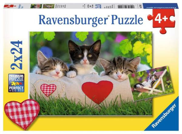 Ravensburger Puzzle | Verschlafene Kätzchen | 24 Teile