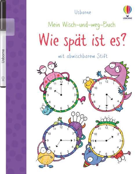 Usborne | Mein Wisch-und-weg-Buch: Wie spät ist es? | 