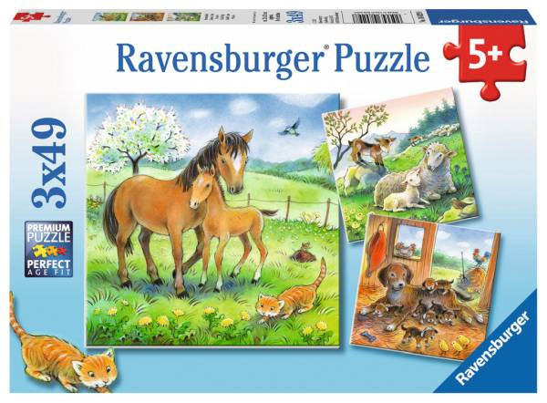 Ravensburger Puzzles | Kuschelzeit | 3x49 Teile