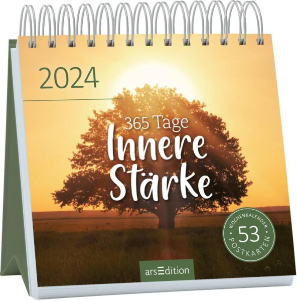 arsEdition | Postkartenkalender 365 Tage Innere Stärke 2024 | 