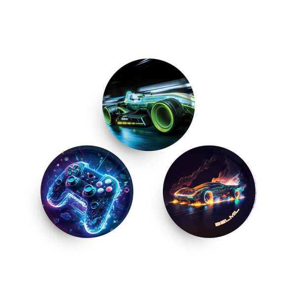 Belmil | Patches mit Klettverschluss Set 3-teilig- kompatibel mit Schulranzen Classy Plus/Smarty/Motion "Gamer" | 336/B6/87