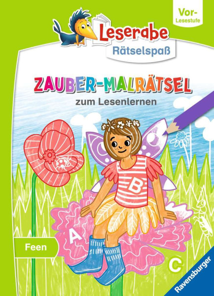 Ravensburger | Leserabe Rätselspaß Zauber-Malrätsel zum Lesenlernen: Feen (Vor-Lesestufe) | 48888
