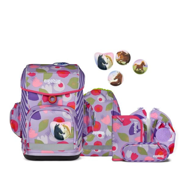 ergobag | Schulranzen Set | Cubo Light Set  | BlütenzauBär | 01300-90275-10